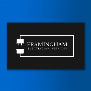 Carte De Visite Logo du cordon d'extension d'électricien noir