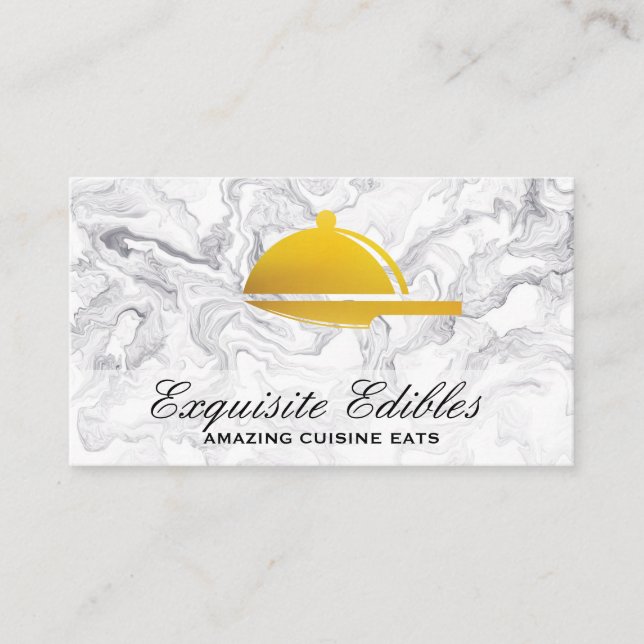 Carte De Visite Logo du couteau de plateau doré | Cuisines (Devant)