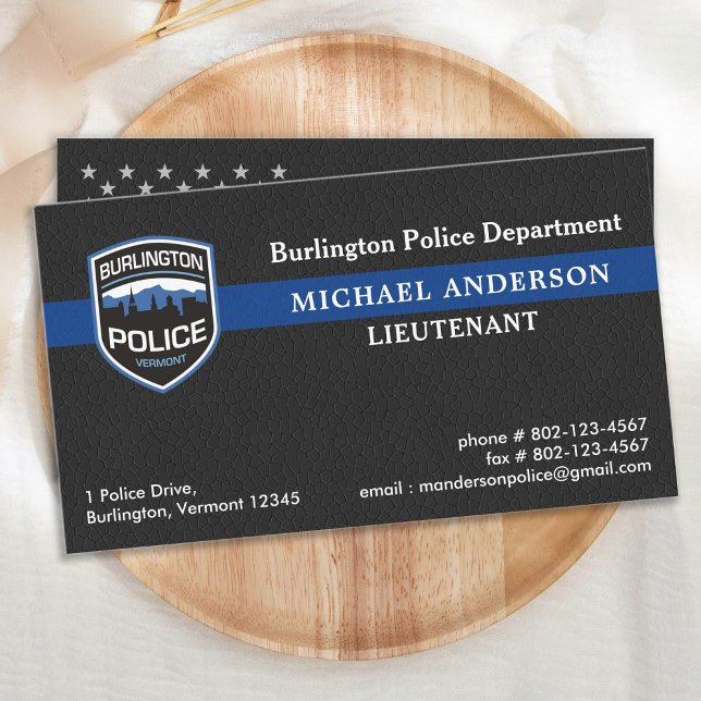 Carte De Visite Logo du département de police Agent de maintien de (Créateur téléchargé)