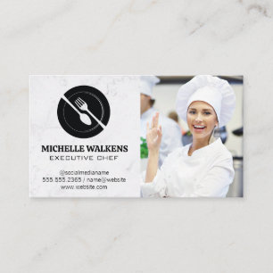 Carte De Visite Logo du diner Chef en cuisine