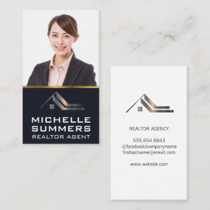 Carte De Visite Logo du lecteur Femme d'affaires souriante