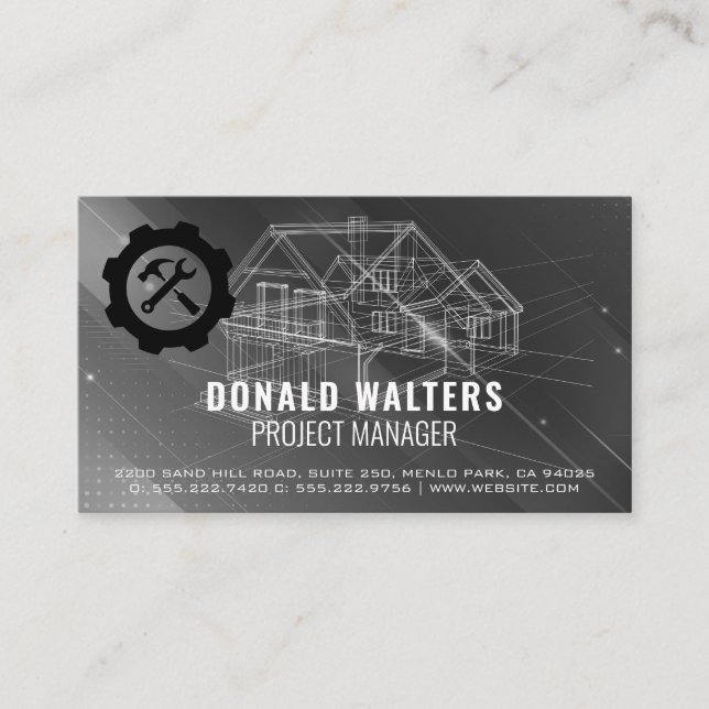 Carte De Visite Logo du marteau à clé | Schémas de construction (Devant)