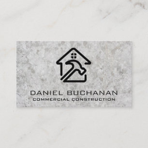 Carte De Visite Logo du marteau Béton Construction