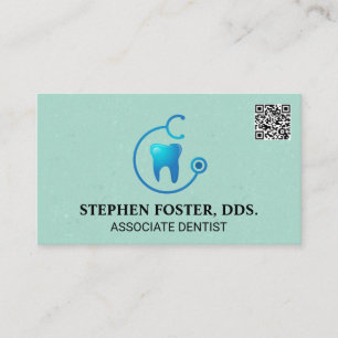 Carte De Visite Logo du médecin dentaire   QR