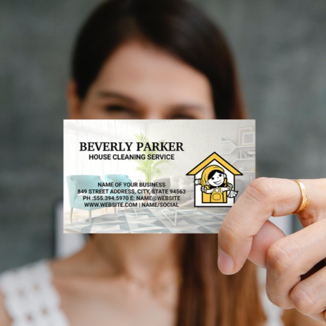 Carte De Visite Logo du ménage de la maison | Salon organisé (Créateur téléchargé)