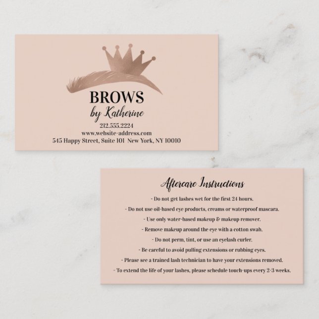 Carte De Visite Logo du Micorblade Eyebrow Logo du Rose d'après-so (Devant / Derrière)