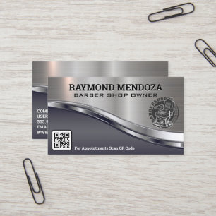 Carte De Visite Logo du pôle en barbre Code QR Épingle métalli