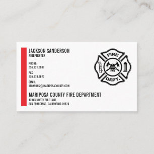 Carte De Visite Logo du pompier du service d'incendie personnalisa