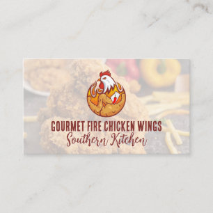Carte De Visite Logo du poulet et des poivrons   Poulet frit