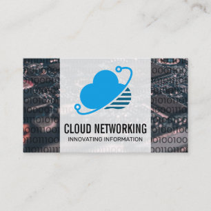 Carte De Visite Logo du réseau cloud   Code binaire   Matériel