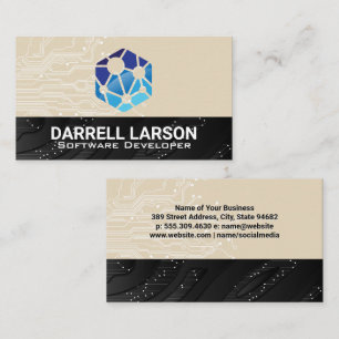 Carte De Visite Logo du réseau technologique   Arrière - plan tech