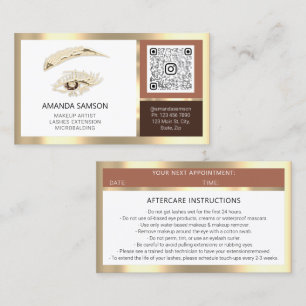 Carte De Visite Logo du Rose post-soins Eyelash Microblade QRCODE