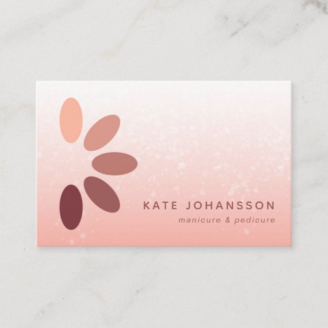 Carte De Visite Logo du salon de ongle Peach Rosy Manicurist (Devant)