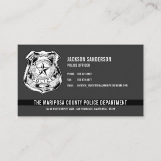 Carte De Visite Logo du service de police personnalisé