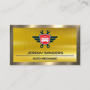 Carte De Visite Logo du service de réparation automobile Métalli