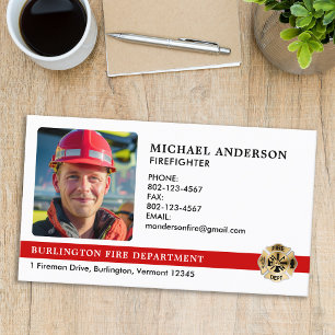 Carte De Visite Logo du service des incendies customisé Photo pomp