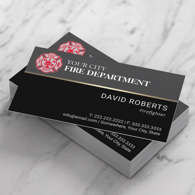 Carte De Visite Logo du service des pompiers professionnels (Créateur téléchargé)
