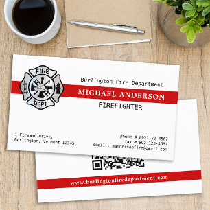 Carte De Visite Logo du service d'incendie de la Personnaliser des
