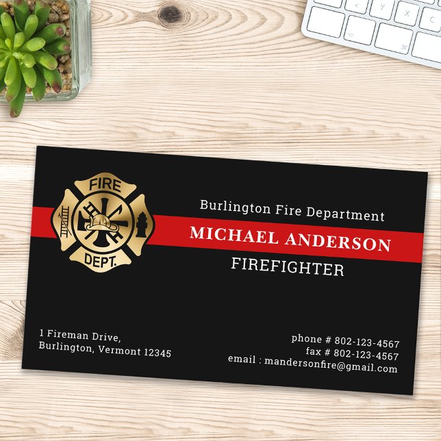 Carte De Visite Logo du service d'incendie personnalisé simple Fir (Créateur téléchargé)