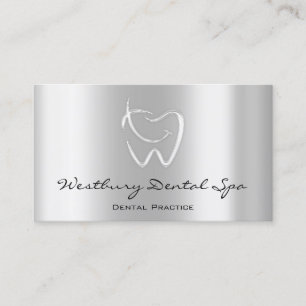 Carte De Visite Logo du studio dentaire sourire gris argent