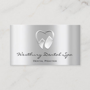 Carte De Visite Logo du Studio Dental Smile Silver Grey Dentist