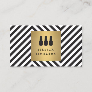 Carte De Visite Logo du trio polonais ongle sur Motif noir/blanc r