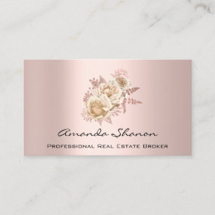 Carte De Visite Logo du Wedding planner Floral Rose QRCODE