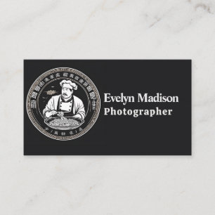 Carte De Visite Logo d'un chef chinois élégant avec traditionnel
