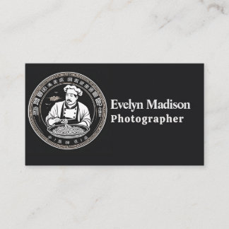 Carte De Visite Logo d'un chef chinois élégant avec traditionnel