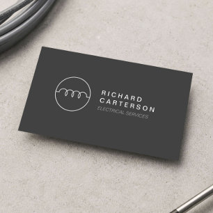 Carte De Visite LOGO ÉLECTRIQUE MODERNE sur DK GRAY II