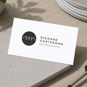CARTE DE VISITE LOGO ÉLECTRIQUE MODERNE SUR WHITE II