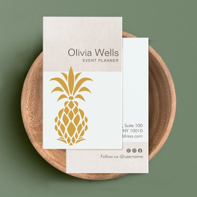 Carte De Visite Logo élégant à ananas tropical (Créateur téléchargé)