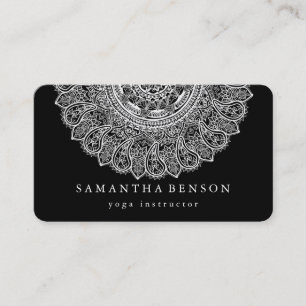Carte De Visite Logo élégant de fleur de lotus mandala pour profes