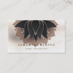 Carte De Visite Logo élégant de fleur de lotus pour professeur de