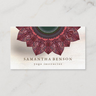 Carte De Visite Logo élégant de fleur de lotus pour professeur de