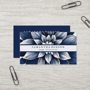 Carte De Visite Logo Élégant de Fleur de Lotus Yoga