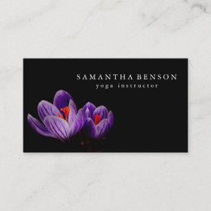 Carte De Visite Logo élégant fleur de lotus noir et blanc Entrepri