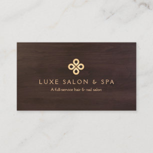 Carte De Visite LOGO ELEGANT GOLD CLOVER pour Salon, Spa
