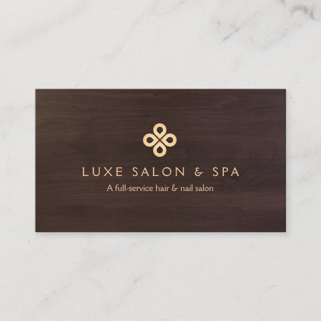 Carte De Visite LOGO ELEGANT GOLD CLOVER pour Salon, Spa (Devant)