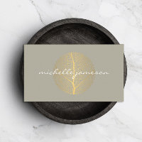Logo Elegant Gold Leaf sur Tan