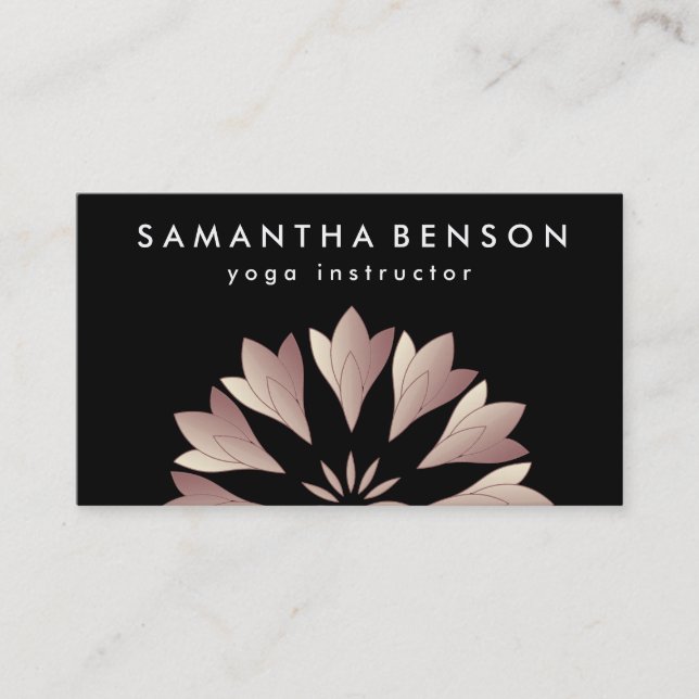 Carte De Visite Logo élégant Lotus Flower Yoga (Devant)