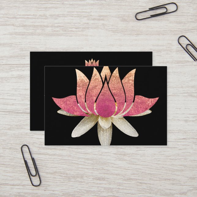 Carte De Visite Logo élégant Lotus Flower Yoga (Devant/Arrière en situation)