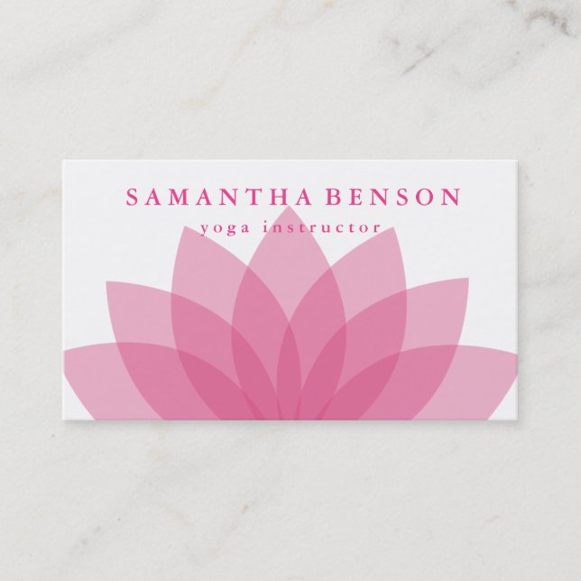 Carte De Visite Logo élégant Lotus Flower Yoga (Devant)