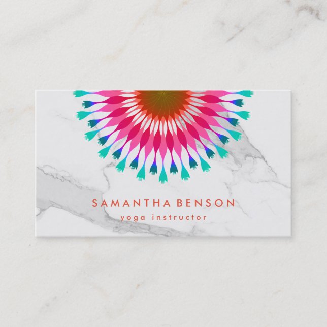 Carte De Visite Logo élégant Lotus Flower Yoga (Devant)