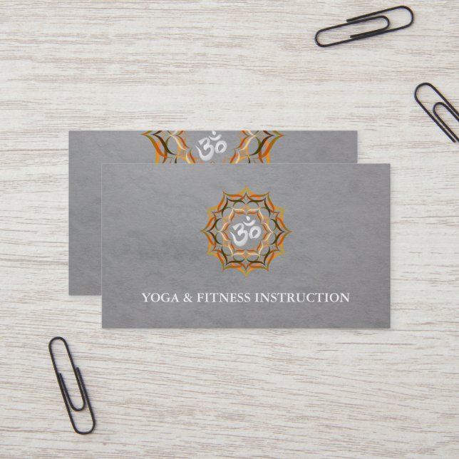 Carte De Visite Logo élégant Lotus Flower Yoga (Devant/Arrière en situation)