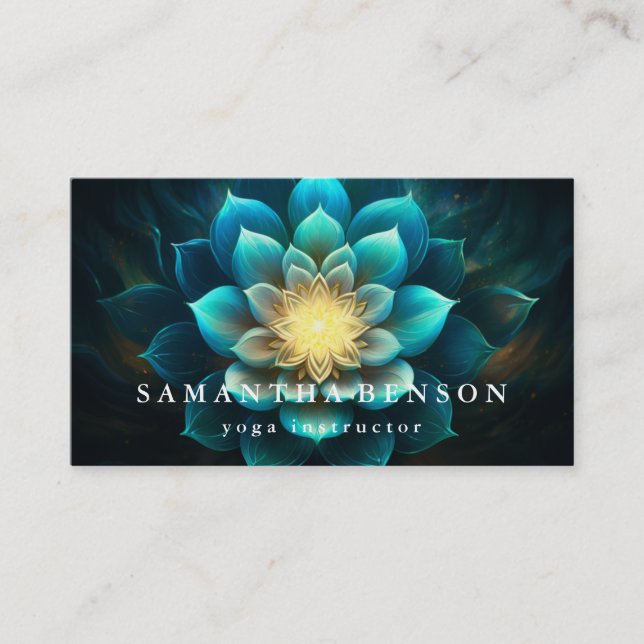 Carte De Visite Logo élégant Lotus Flower Yoga (Devant)