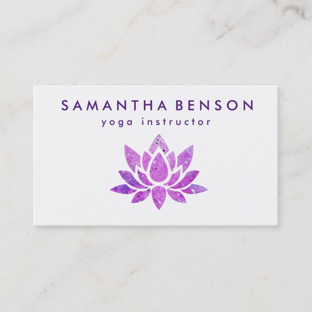 Carte De Visite Logo élégant Lotus Flower Yoga (Devant)