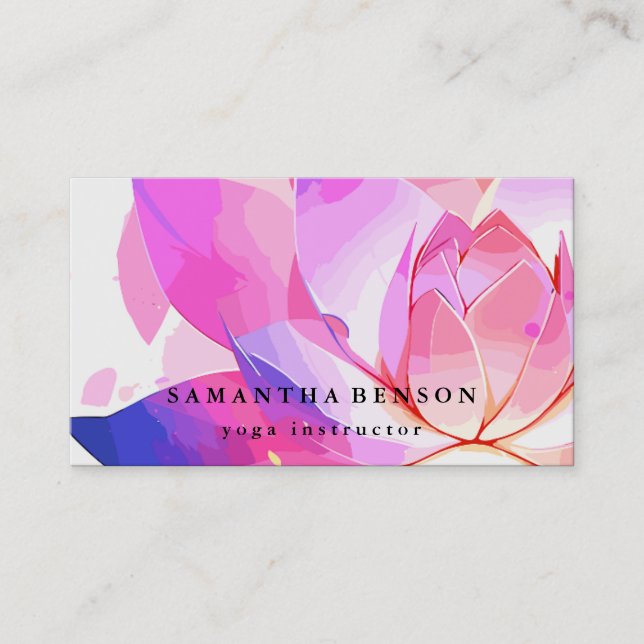 Carte De Visite Logo élégant Lotus Flower Yoga (Devant)