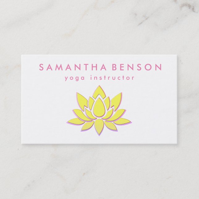 Carte De Visite Logo élégant Lotus Flower Yoga (Devant)