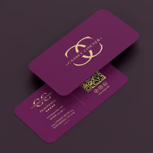 Carte De Visite Logo Élégant Monogramme C Moderne Luxe Violet